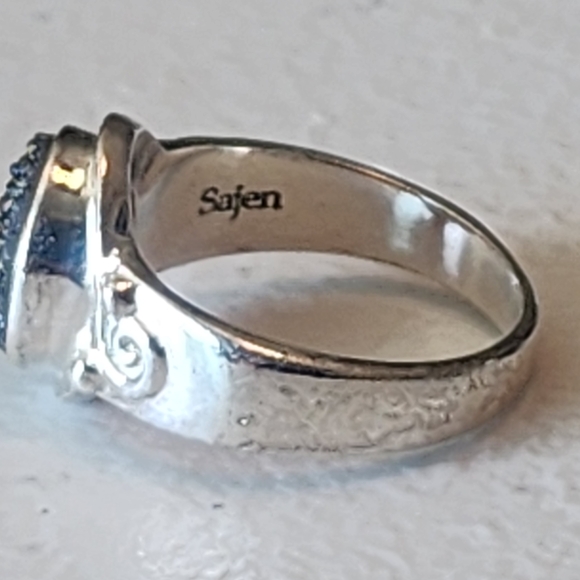 Dazzling Sterling Silver Sajen Druzy Quartz Purple Glitter Ring Sz 6.5 Jewelry - Picture 4 of 6